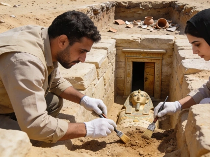 Old Kingdom Tomb and Burial Shafts Uncovered at Saqqara Science.Report