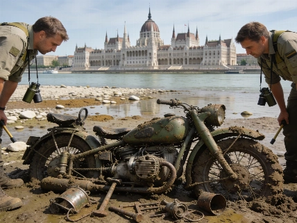 Low Danube Reveals WWII German Soldiers and Motorcycle in Budapest Science.Report