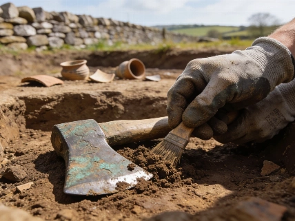 Medieval Structure and Bronze Age Axe Unearthed at Huttons Ambo Science.Report