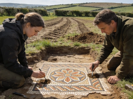 Roman Mosaic Uncovered at Devon Villa Site After 16 Years of Investigation Science.Report