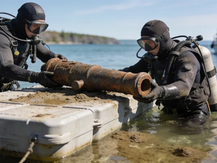 Final Revolutionary War Cannon Fragment Recovered from Lake Champlain Science.Report