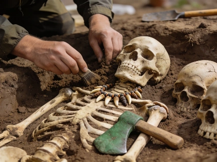 Stone Age Burial in Poland Reveals Necklace of Animal Teeth and Human Skulls Science.Report
