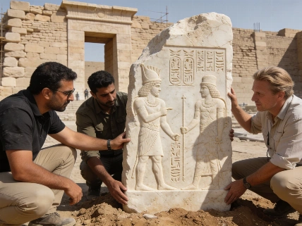Assyrian Royal Stele Discovered at Nineveh's Sun Gate Science.Report
