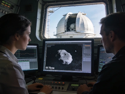 Triple-Lobed Asteroid 44 Nysa Imaged With Orbiting Moon in Asteroid Belt Science.Report