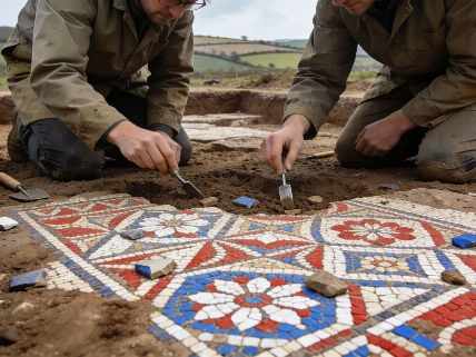 Roman Villa With Mosaic and Bathhouse Unearthed in Devon Science.Report