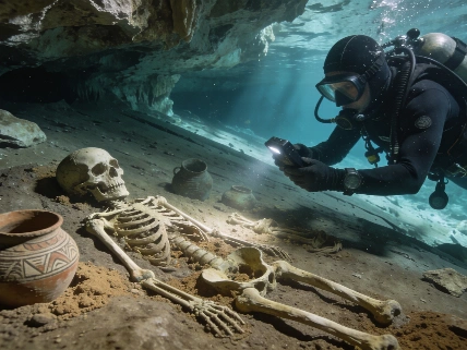 Ancient Human Remains and Maya Ceramics Found in Cenote Yaakun Scince.Report