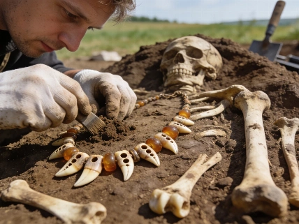 5,000-Year-Old Tooth Necklace Burial Sheds Light on Corded Ware Poland Science.Report