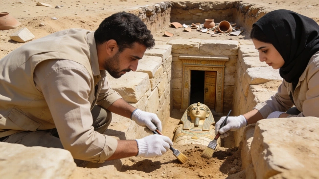 Old Kingdom Tomb and Burial Shafts Uncovered at Saqqara Science.Report