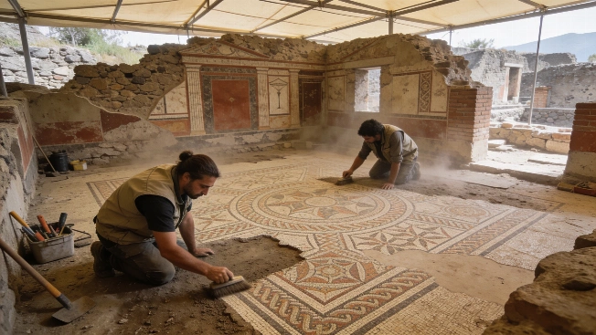 Roman Villa Mosaics Uncovered at Ancient Pompeiopolis in Türkiye Science.Report