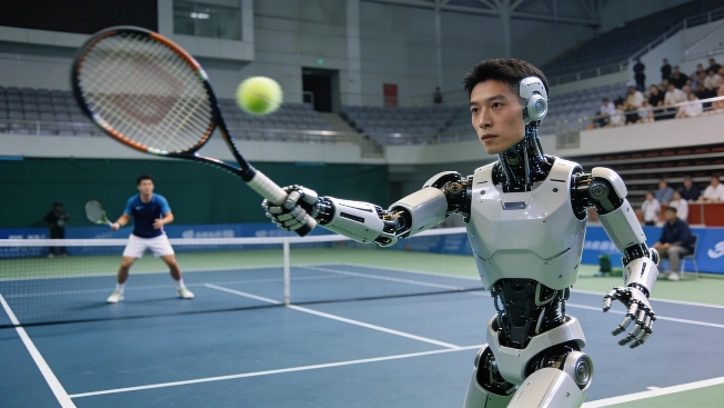 Humanoid Robots Complete 100 Rallies in Live Tennis Match in Beijing Science.Report