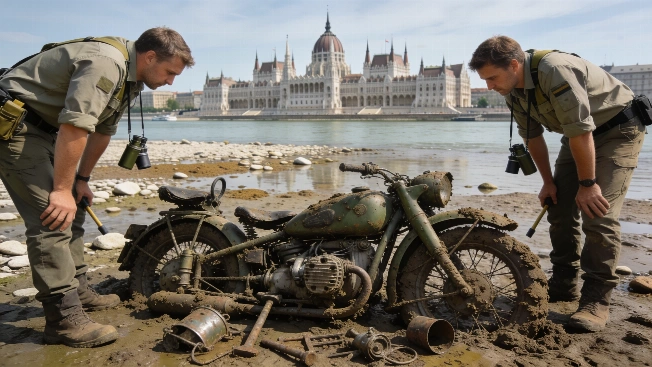 Low Danube Reveals WWII German Soldiers and Motorcycle in Budapest Science.Report