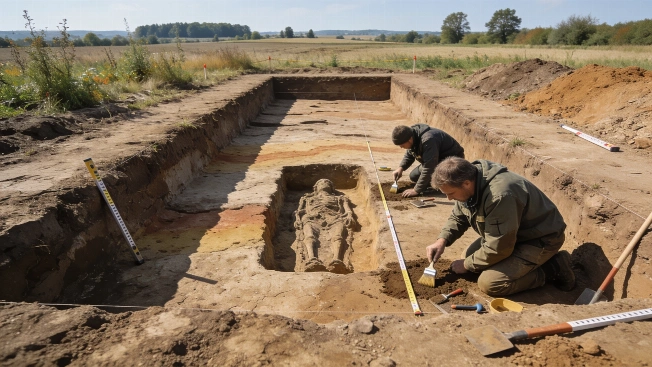Trapezoidal Neolithic Burial Monument Uncovered Near Leipzig Science.Report