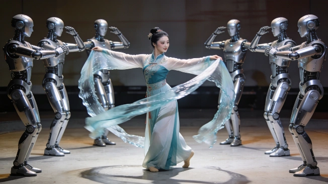Unitree Humanoids Bring Chinese Water Sleeve Dance to America's Got Talent Science.Report