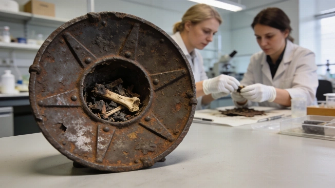 Iron Shield Boss With Cremated Remains Found in Polish Scrap Yard Science.Report