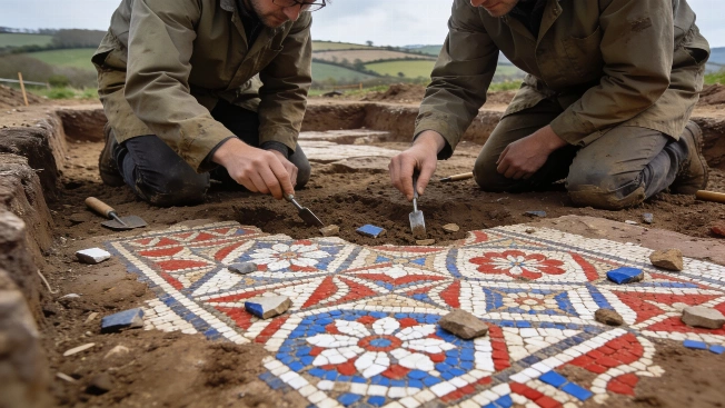 Roman Villa With Mosaic and Bathhouse Unearthed in Devon Science.Report
