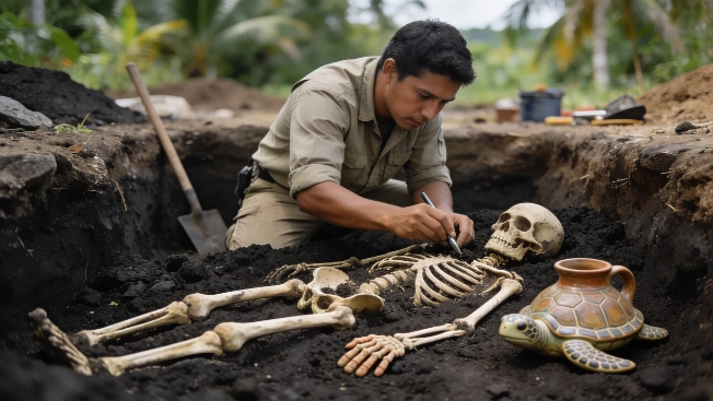 2,800-Year-Old Prone Burial With Sea Turtle Vessel Found in El Salvador Science.Report